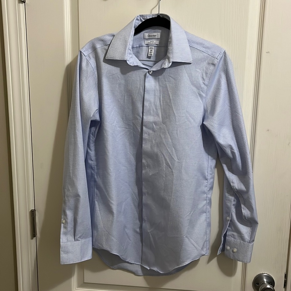 Mens Calvin Klein dress shirt 14 1/2, 32/33 slim fit, blue